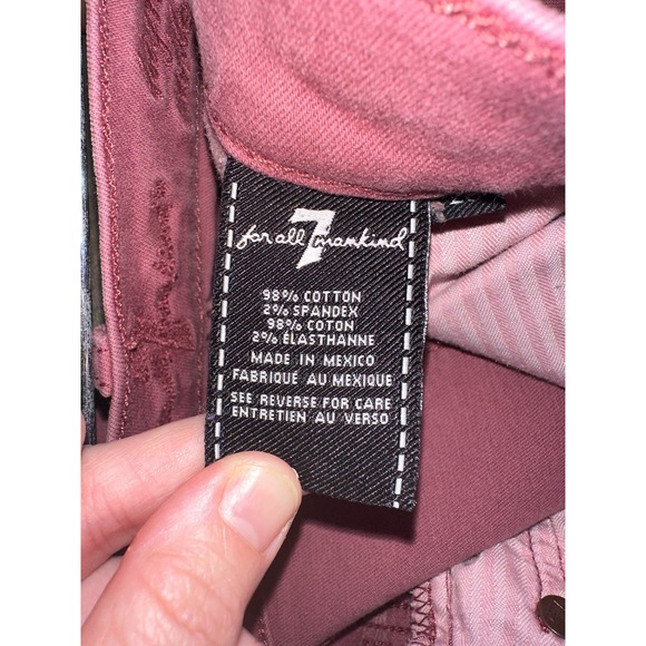 7 For All Mankind Rust Highrise Skinny Jeans Size 28 - Picture 3 of 4